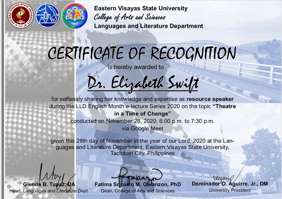 Certificate of recognition